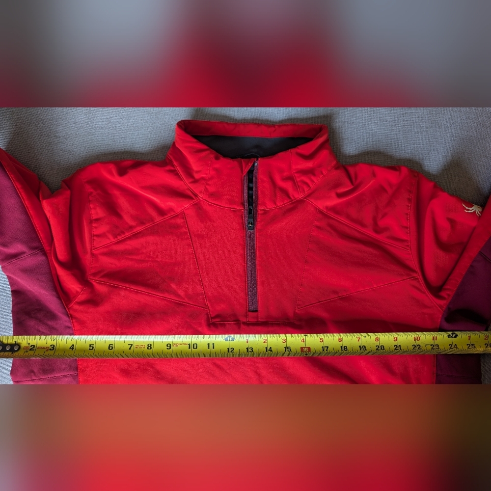 Spyder Men's Two Tone Red 1/4 Quarter Zip Weather Resistant Pullover Jacket XXL - Picture 4 of 14